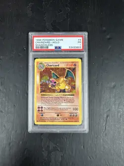 1999 POKEMON GAME SHADOWLESS #4 CHARIZARD-HOLO PSA 1 - Image 1
