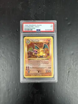 1999 POKEMON GAME SHADOWLESS #4 CHARIZARD-HOLO PSA 1 - Image 2