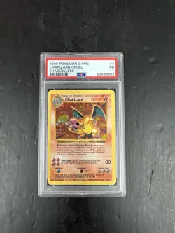 1999 POKEMON GAME SHADOWLESS #4 CHARIZARD-HOLO PSA 1 - Image 3