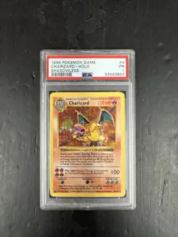 1999 POKEMON GAME SHADOWLESS #4 CHARIZARD-HOLO PSA 1 - Image 4