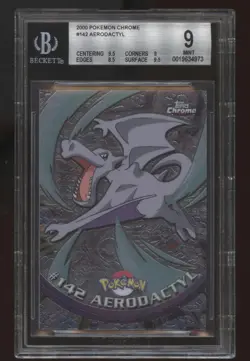 BGS 9.0 Aerodactyl #142 2000 Topps Chrome Pokemon *POP 1* - Image 1