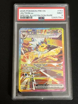 2025 POKEMON PRE EN-PRISMATIC EVOLUTIONS #153 JOLTEON EX PSA 9 - Image 1