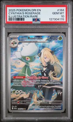 PSA 10 GEM Mint Cynthia's Roserade 184/182 Illustration Rare - Pokemon DRI SV10 - Image 1