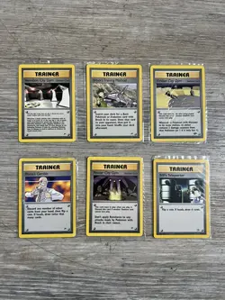 Lot of 6 Vintage Pokemon Various Trainer Cards Good Condition - Image 1