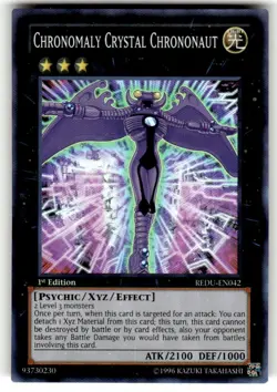 Yu-Gi-Oh Chronomaly Crystal Chrononaut REDU-EN042 Super Rare 1st Edition NM Card - Image 1