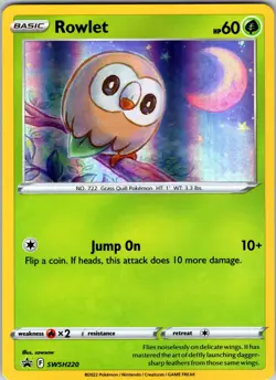 Rowlet - SWSH220 SWSH: Sword & Shield Promo Cards Pokemon NM Holo - Image 1