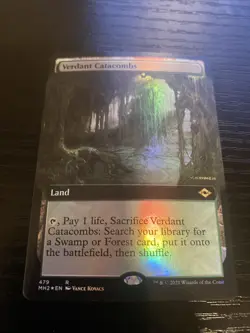 Verdant Catacombs (Extended Art) Modern Horizons 2 Foil Lightly Played Mtg Card - Image 1