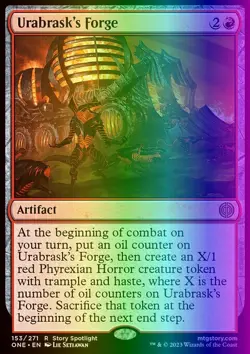 MTG Urabrask's Forge (153/530) Phyrexia All Will Be One LP FOIL - Image 1