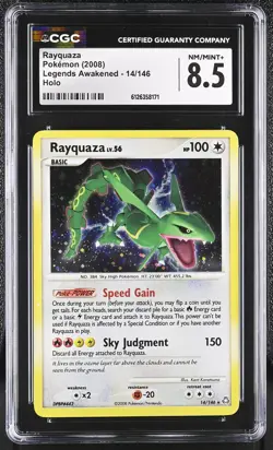 CGC 8.5 Rayquaza 2008 Legends Awakened 14/146 Holo Pokemon Card - Image 1