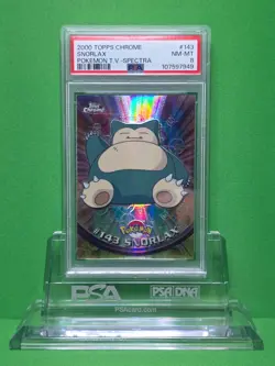 POKEMON 2000 TOPPS CHROME SNORLAX SPECTRA 143 PSA 8 - Image 1