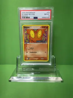 2005 POKEMON EX DEOXYS 74 SLUGMA-REVERSE FOIL PSA 8 - Image 1