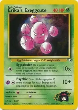 Erika's Exeggcute 77/132 Gym Heroes Unlimited Vintage 2000 Pokemon Card - Image 1