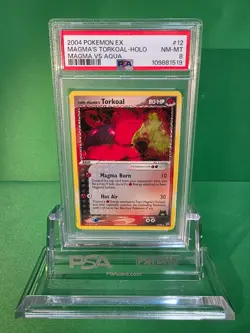 2004 POKEMON EX TEAM MAGMA'S TORKOAL HOLO MAGMA VS AQUA 12/95 PSA 8 - Image 1