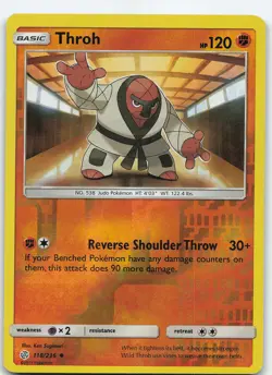 Throh 118/236 Uncommon Reverse Holo SM - Cosmic Eclipse NM/LP Pokemon - Image 1