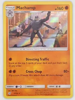 Machamp 13/18 Pokemon - Holo Sun & Moon Detective Pikachu LP - Image 1