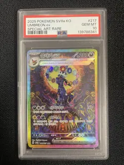 2025 Pokemon SV8a Terastal Festival Korean Umbreon EX #217 PSA GEM MT 10 - Image 1