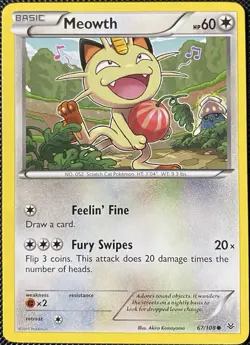 Meowth 67/108 Roaring Skies Regular - Pokemon Card - Image 1