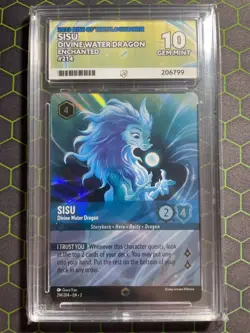 SISU Divine Water Dragon Enchanted 214/204 Disney Lorcana Card ACE Grade 10 - Image 1