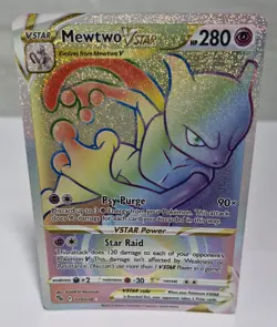 Pokemon Mewtwo VSTAR TCG Rainbow Secret Rare Card 079/078 - Image 1
