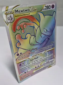 Pokemon Mewtwo VSTAR TCG Rainbow Secret Rare Card 079/078 - Image 2