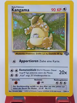 Kangaskhan Jungle Holo Rare Swirl Unlimited German Pokemon Card 05/64 WOTC - LP - Image 1
