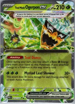 Teal Mask Ogerpon ex - 012/131 SV: Prismatic Evolutions - Pokemon Card - NM - Image 1