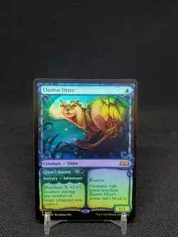 Elusive Otter 0289 FOIL Showcase Wilds of Eldraine NM MTG - Image 1