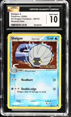 2006 POKEMON EX DRAGON FRONTIERS SHELGON #38 REVERSE HOLO CGC 10 - Image 1