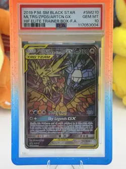 PSA 10 MOLTRES ZAPDOS & ARTICUNO GX SM210 HIDDEN FATES ETB PROMO POKEMON - Image 1
