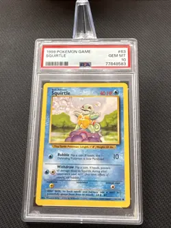 Pokemon TCG Squirtle Base Set Unlimited 63/102 PSA 10 Gem Mint - Image 1