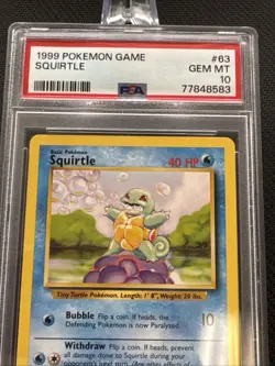 Pokemon TCG Squirtle Base Set Unlimited 63/102 PSA 10 Gem Mint - Image 2