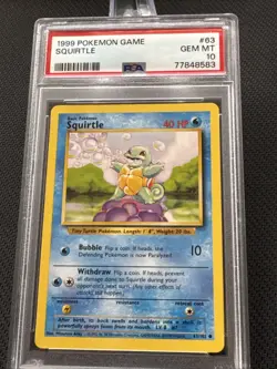 Pokemon TCG Squirtle Base Set Unlimited 63/102 PSA 10 Gem Mint - Image 3