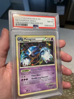 2010 Pokemon HG & SS Metagross 4/95 Unleashed Cracked Ice Holo PSA 8 NM-MT #4 - Image 1