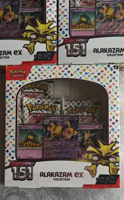 3X Pokemon TCG Scarlet and Violet - 151 Alakazam ex Collection Box - 4 Packs 820650855269 - Image 4