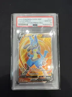 Lucario V SWSH213 Pokemon Sword & Shield Black Star Promo PSA 10 - Image 1