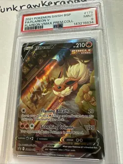 Pokemon Flareon V Premium Coll. Full Art Promo SWSH179 PSA 9 - Image 2