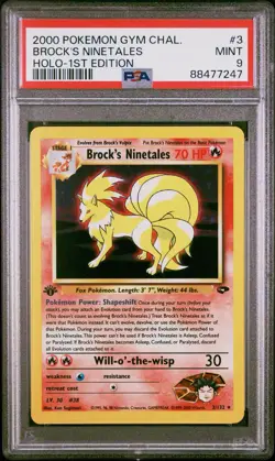 Pokemon Brock's Ninetales Gym Challenge 1st Edition Holo Rare PSA 9 English - Image 1
