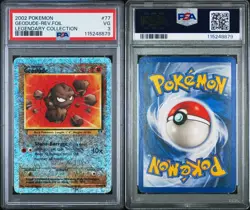 2002 POKEMON LEGENDARY COLLECTION #77 GEODUDE-REVERSE FOIL PSA 3 - Image 3