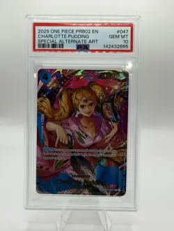 Charlotte Pudding (SP) OP06-047 Premium Booster -The Best- Vol. 2 Foil PSA 10 - Image 1