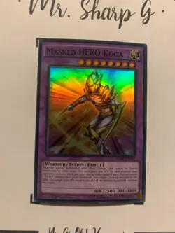 MASKED HERO KOGA - 1st EDITION SDHS-EN012 ENGLISH Yu-Gi-Oh! CARD SUPER RARE - Image 3