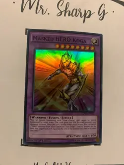 MASKED HERO KOGA - 1st EDITION SDHS-EN012 ENGLISH Yu-Gi-Oh! CARD SUPER RARE - Image 4