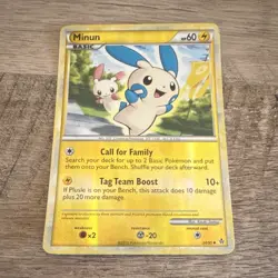 Pokemon Minun Unleashed 34/95 Reverse Holo Uncommon 60 HP 2010 TCG Card - Image 1