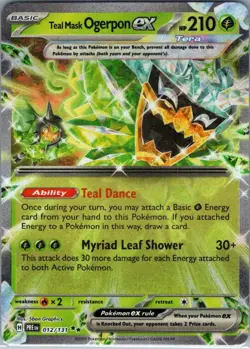 Teal Mask Ogerpon ex - 012/131 SV: Prismatic Evolutions - Pokemon Card - NM - Image 1