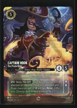 Captain Hook - The Pirate King (Enchanted) 215/204 Foil Enchanted Reign of Jafar - Image 1