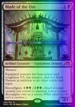 MTG Magic the Gathering Blade of the Oni (89/606) Kamigawa Neon Dynasty NM FOIL - Image 1