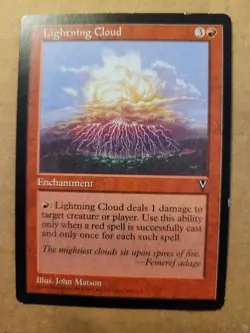 Lightning Cloud Visions Magic The Gathering MTG Red Rare English 1996 LP - Image 1