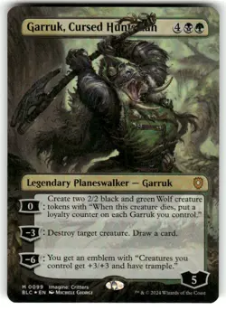 FOIL - Garruk, Cursed Huntsman (Borderless) 99 - Commander: Bloomburrow - MTG - Image 1