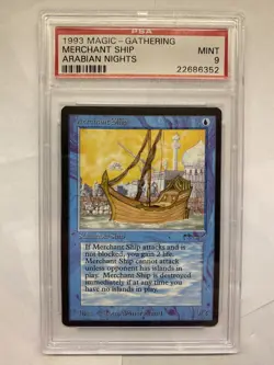 1993 Magic the Gathering MTG Arabian Nights Merchant Ship PSA Mint 9 - Image 1