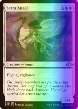 MTG Magic the Gathering Serra Angel (25/521) Dominaria Remastered NM FOIL - Image 1