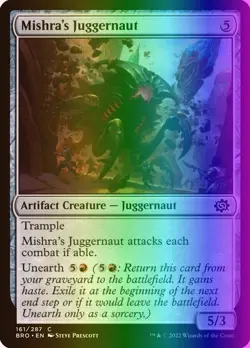 MTG Magic the Gathering Mishra's Juggernaut (161/417) The Brothers' War LP FOIL - Image 1